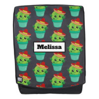 Happy Green Cactus in a Red Sombrero Pattern