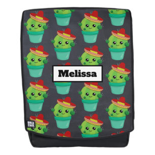 Happy Green Cactus in a Red Sombrero Pattern Rucksack