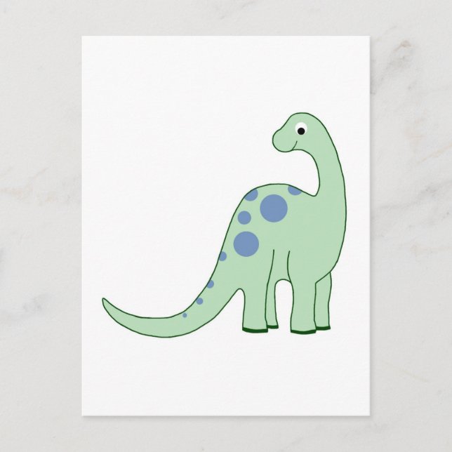 Happy Green Cartoon Dinosaur Postkarte (Vorderseite)