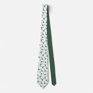 Happy Green Clover Blätter Art Pattern III Krawatte