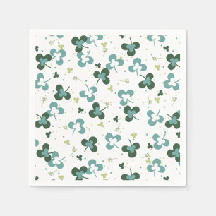 Happy Green Clover Blätter Art Pattern III Serviette