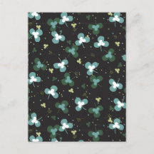Happy Green Clover Blätter Art Pattern IV
