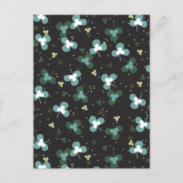 Happy Green Clover Blätter Art Pattern IV Postkarte