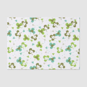 Happy Green Clover Blätter Art Pattern Seidenpapier
