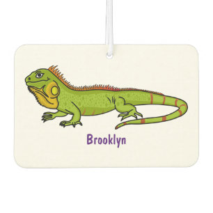 Happy Green iguana Cartoon Illustration Autolufterfrischer