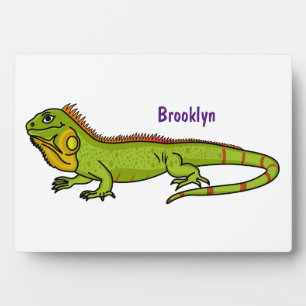 Happy Green iguana Cartoon Illustration Fotoplatte