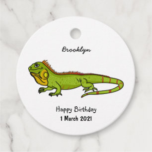 Happy Green iguana Cartoon Illustration Geschenkanhänger