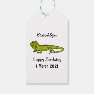Happy Green iguana Cartoon Illustration Geschenkanhänger