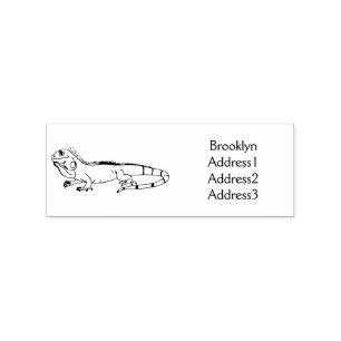 Happy Green iguana Cartoon Illustration Gummistempel