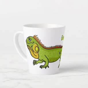 Happy Green iguana Cartoon Illustration Milchtasse