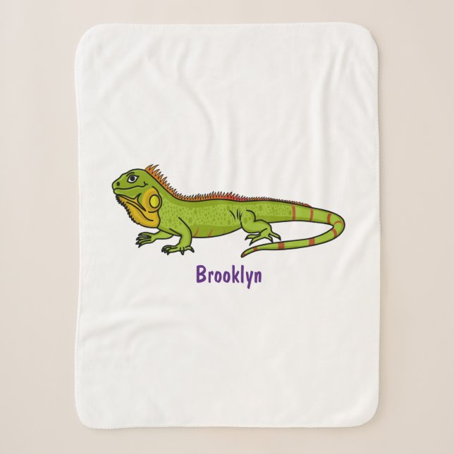 Happy Green iguana Cartoon Illustration Sherpadecke (Vorderseite)