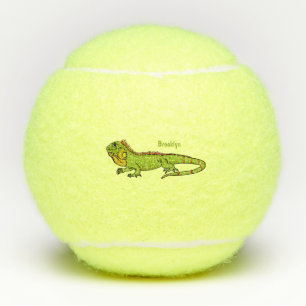 Happy Green iguana Cartoon Illustration Tennisbälle