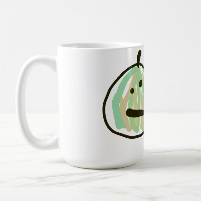 Happy Green Jack o Lantern Black Cat  Kaffeetasse (Links)