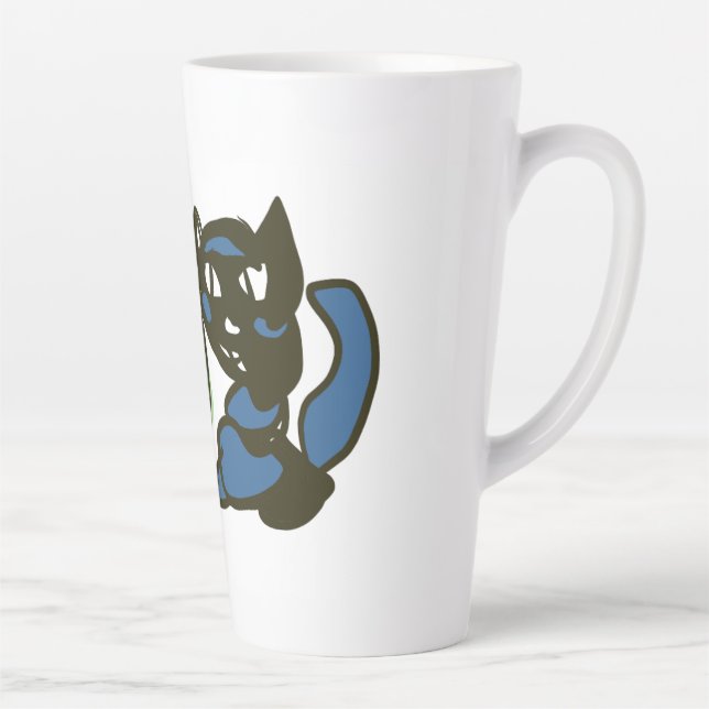 Happy Green Jack o Lantern Black Cat  Milchtasse (Rechts)