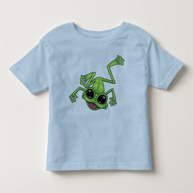 Happy Green Tree Frog Kleinkind T-shirt (Vorderseite)