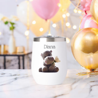 Happy Grey Hippo tenant Daisy, mignonne Love Photo
