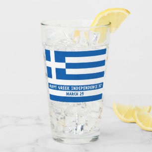 Happy Griechische Unabhängigkeitstag Griechische F Glas