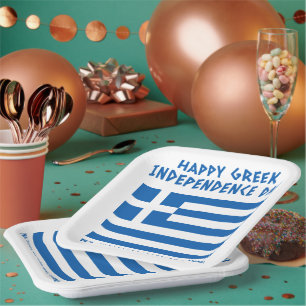 Happy Griechische Unabhängigkeitstag Griechische F Pappteller