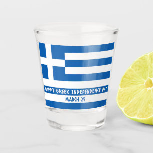 Happy Griechische Unabhängigkeitstag Griechische F Schnapsglas