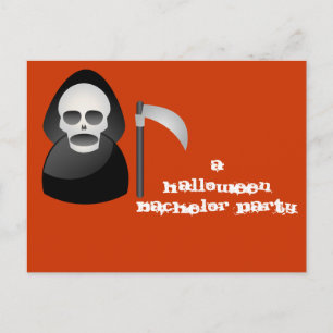 "Happy/Grim" - Eine Halloween-Bachelor-Party Einladungspostkarte