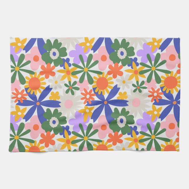 Happy Gross Primary Color Blume Explosion Geschirrtuch (Horizontal)