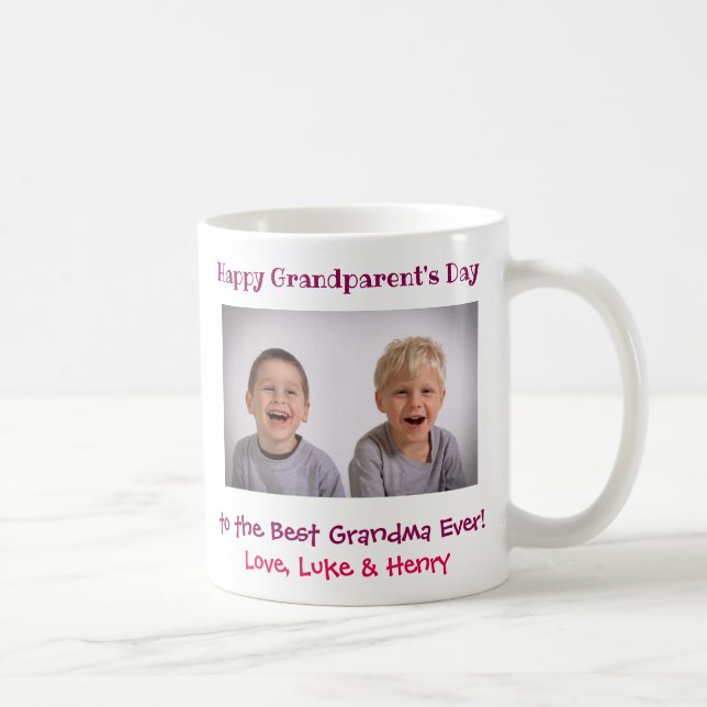 Happy Großeltern Tag Bestes Großmutter-Foto Kaffeetasse (Rechts)