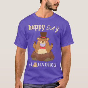 Happy Groundhog Day 2021 Gesichtsmaske Funny Gesch T-Shirt