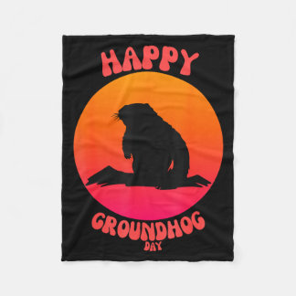 Happy Groundhog Day _5 Fleecedecke
