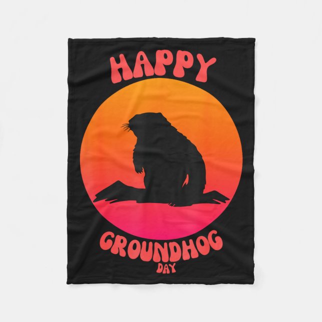 Happy Groundhog Day _5  Fleecedecke (Vorderseite)