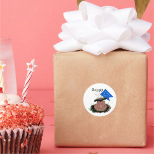 Happy Groundhog Day Celebration Runder Aufkleber