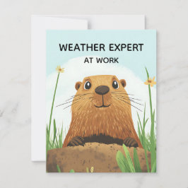 Happy Groundhog Day Cute Colorful Woodchuck  Feiertagskarte