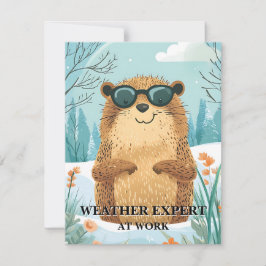 Happy Groundhog Day Cute Colorful Woodchuck  Feiertagskarte