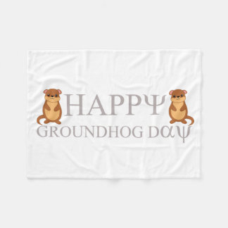 Happy Groundhog Day Fleecedecke