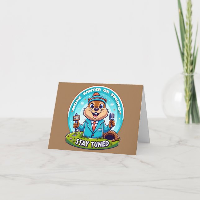 Happy Groundhog Day : Frühjahr- oder Winterbericht Karte (Vorderseite)