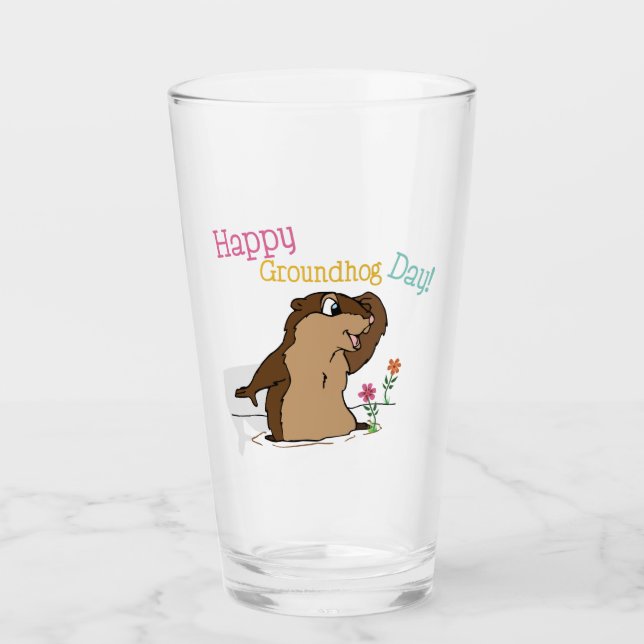 Happy Groundhog Day Glas (Vorderseite)