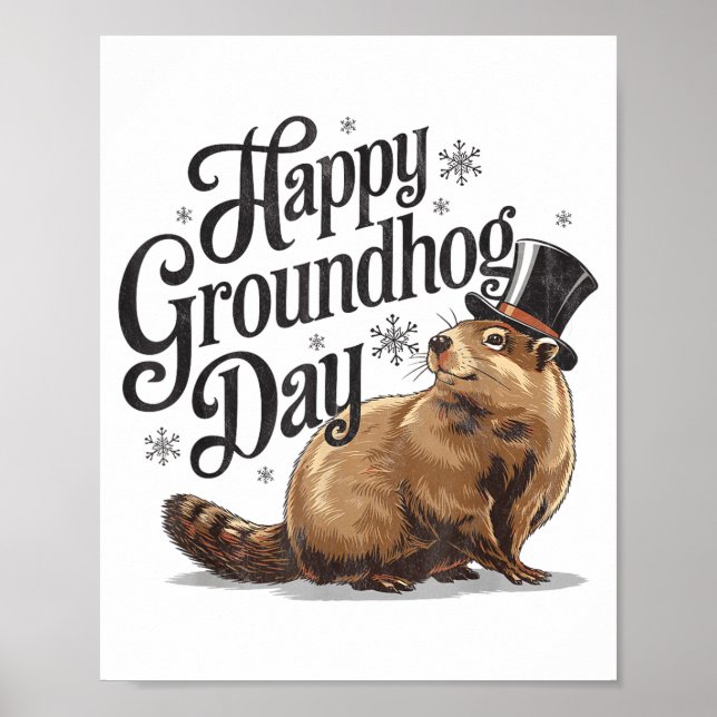Happy Groundhog Day Ground Hog Animal Costume Men  Poster (Vorne)