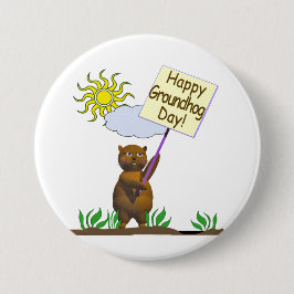 Happy Groundhog Day Groundhog Button