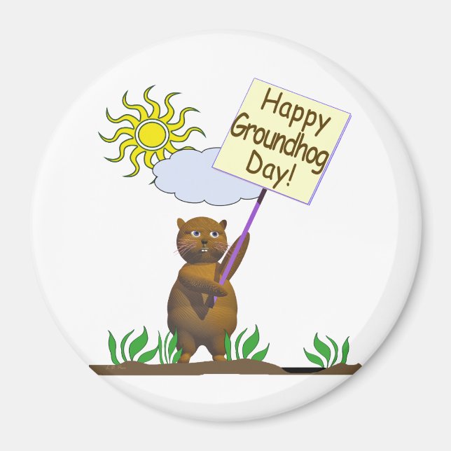 Happy Groundhog Day Groundhog Magnet (Vorne)