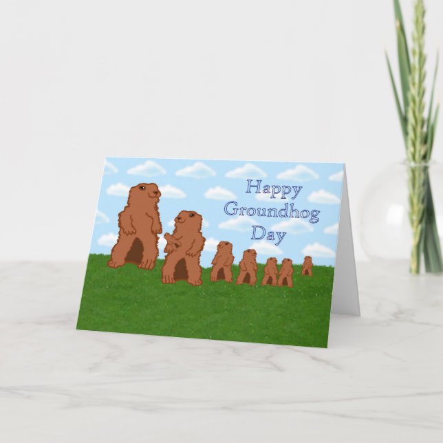 Happy Groundhog Day Groundhog's Day Spring Karte (Vorderseite)