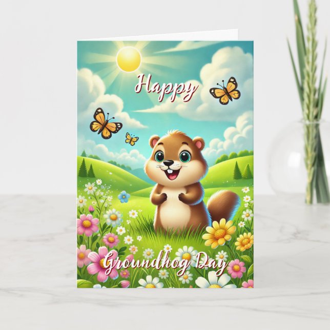 Happy Groundhog Day & History Card Willkommen Früh Karte (Vorderseite)