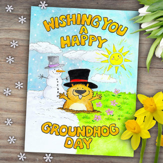 Happy Groundhog Day  Postkarte