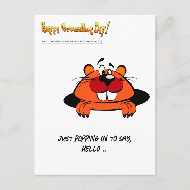 Happy Groundhog's Day Postkarte (Vorderseite)