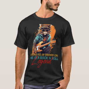 Happy Guitar Cat mit Sonnenbrille für Rock'n Roll  T-Shirt