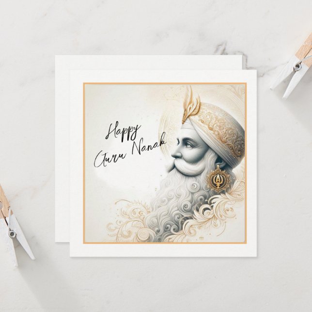 Happy Guru Nanak Karte (Vorderseite/Rückseite Beispiel)