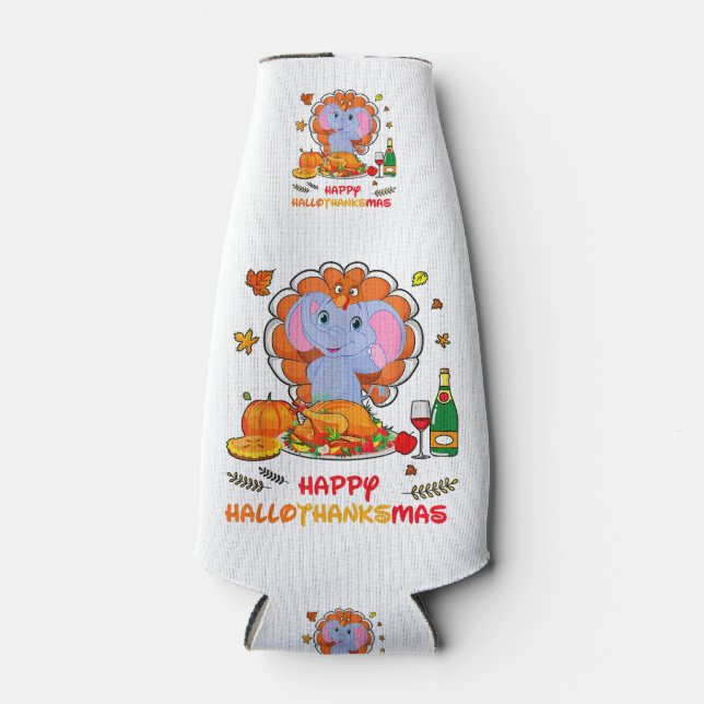 Happy Hallo Elephant Drink Wein Danke Geschenk Flaschenkühler (Vorderseite)
