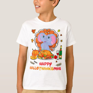 Happy Hallo Elephant Drink Wein Danke Geschenk T-Shirt