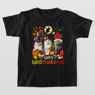 Happy HalloDankeMas Cats T-Shirt
