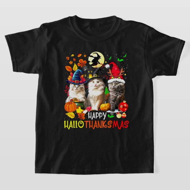 Happy HalloDankeMas Cats T-Shirt (Ablage )