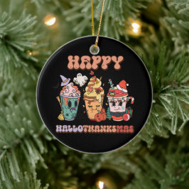Happy HalloDankeMas Funny Dark Keramik Ornament