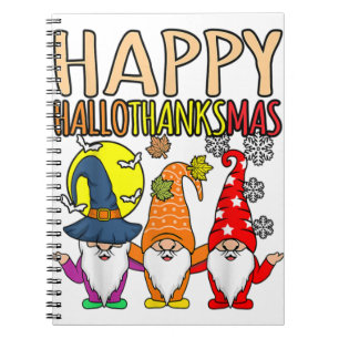 Happy HalloDankeMas Halloween Erntedank Christ Notizblock